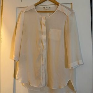 Gerard Darel Cream Sheer Blouse